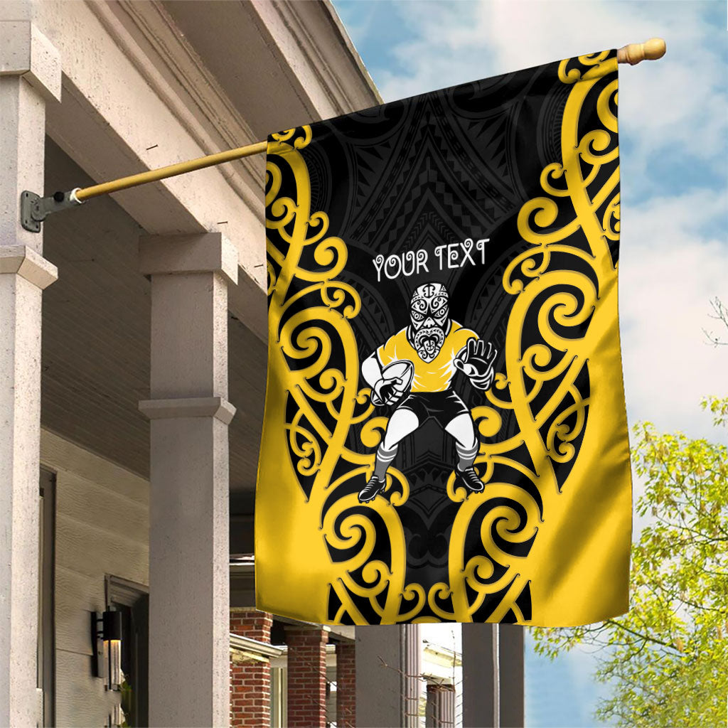 Wellington Custom Rugby New Zealand Garden Flag Aotearoa Maori Pukana Tiki Mascot LT14 House Flag Yellow - Polynesian Pride