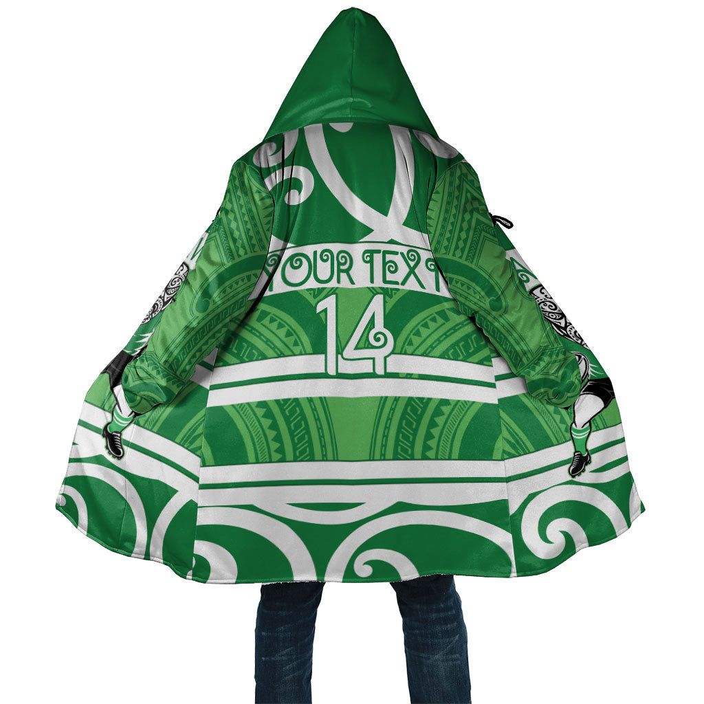 Manawatu Custom Rugby New Zealand Cloak Aotearoa Maori Pukana Tiki Mascot LT14 Unisex Green - Polynesian Pride