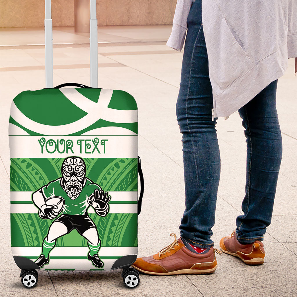 Manawatu Custom Rugby New Zealand Luggage Cover Aotearoa Maori Pukana Tiki Mascot
