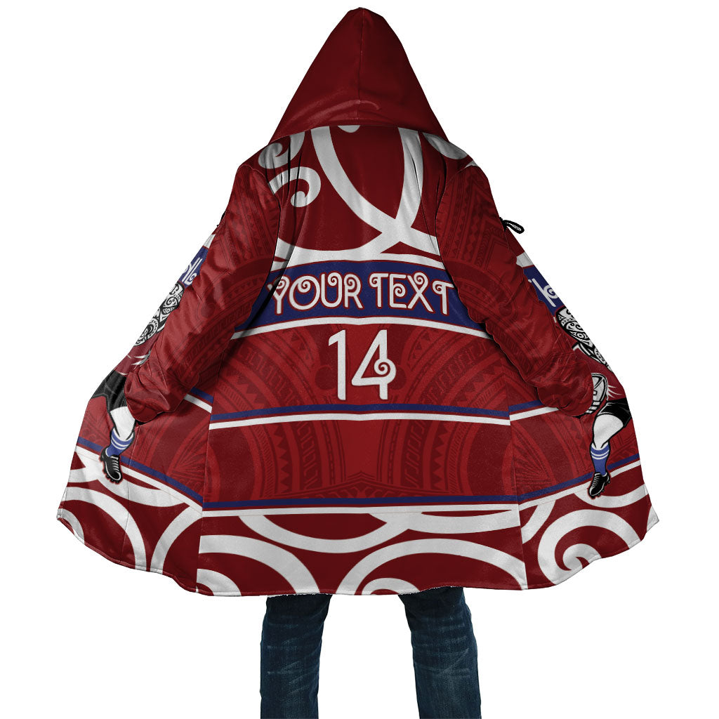 Southland Custom Rugby New Zealand Cloak Aotearoa Maori Pukana Tiki Mascot LT14 Unisex Maroon - Polynesian Pride