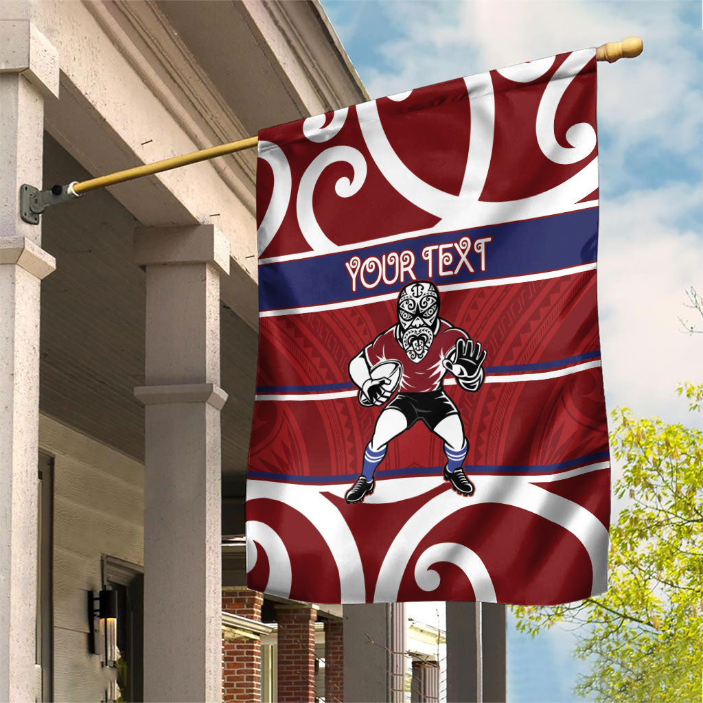 Southland Custom Rugby New Zealand Garden Flag Aotearoa Maori Pukana Tiki Mascot LT14 House Flag Maroon - Polynesian Pride