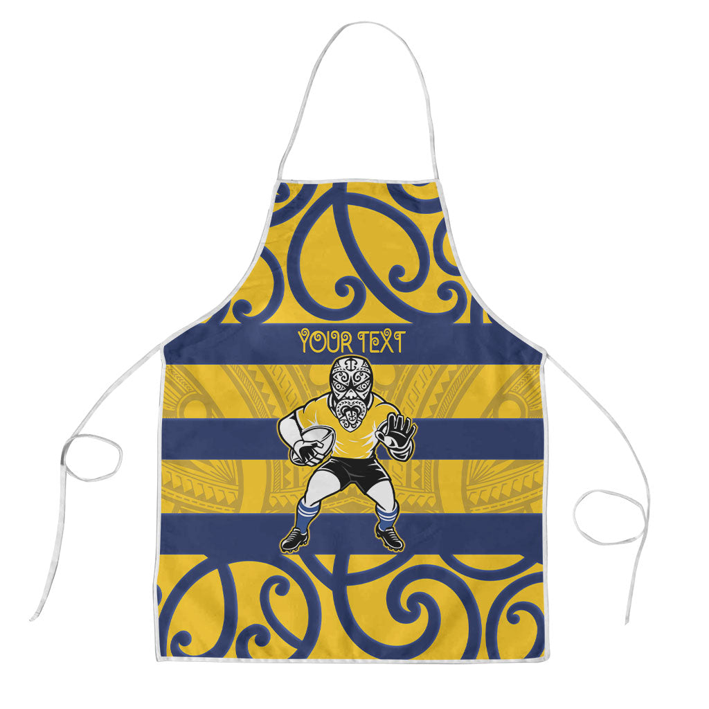 Bay of Plenty Custom Rugby New Zealand Apron Aotearoa Maori Pukana Tiki Mascot LT14 Yellow - Polynesian Pride