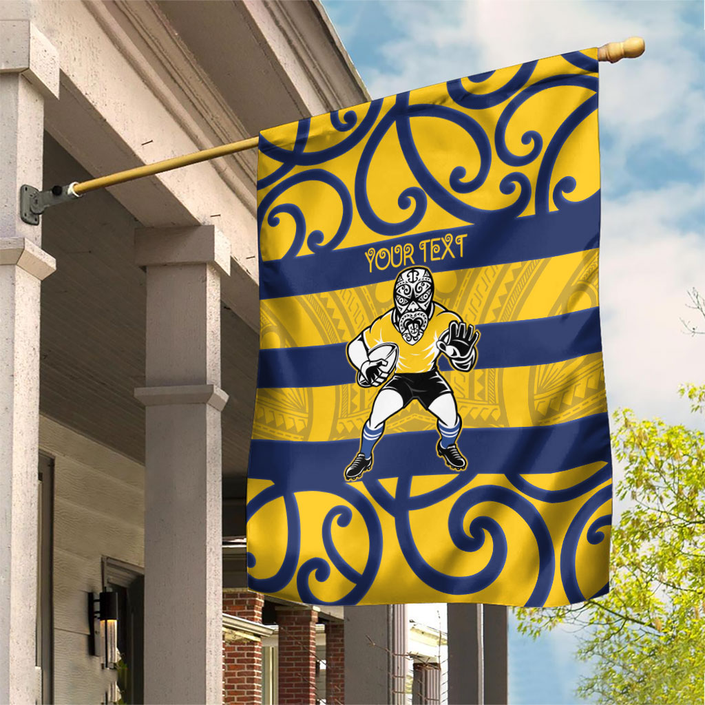 Bay of Plenty Custom Rugby New Zealand Garden Flag Aotearoa Maori Pukana Tiki Mascot LT14 House Flag Yellow - Polynesian Pride