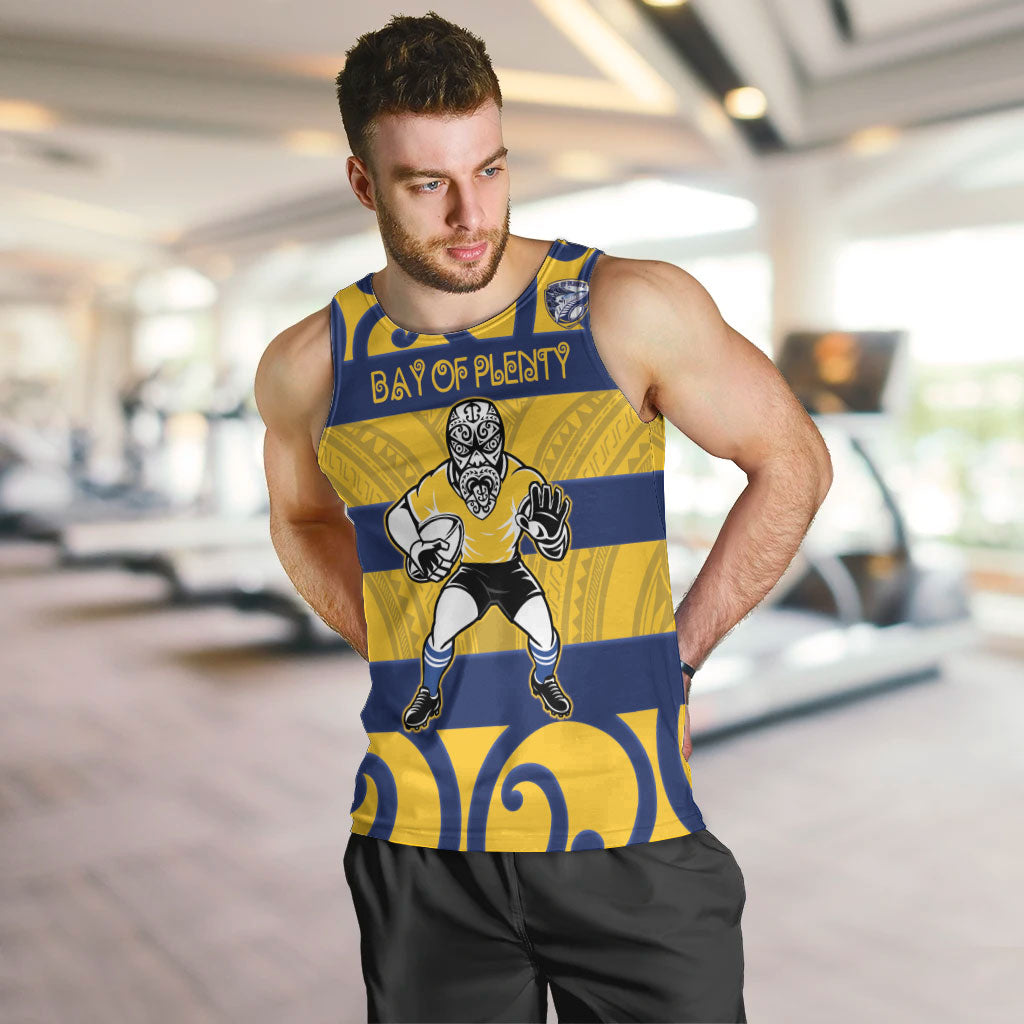 Bay of Plenty Custom Rugby New Zealand Men Tank Top Aotearoa Maori Pukana Tiki Mascot