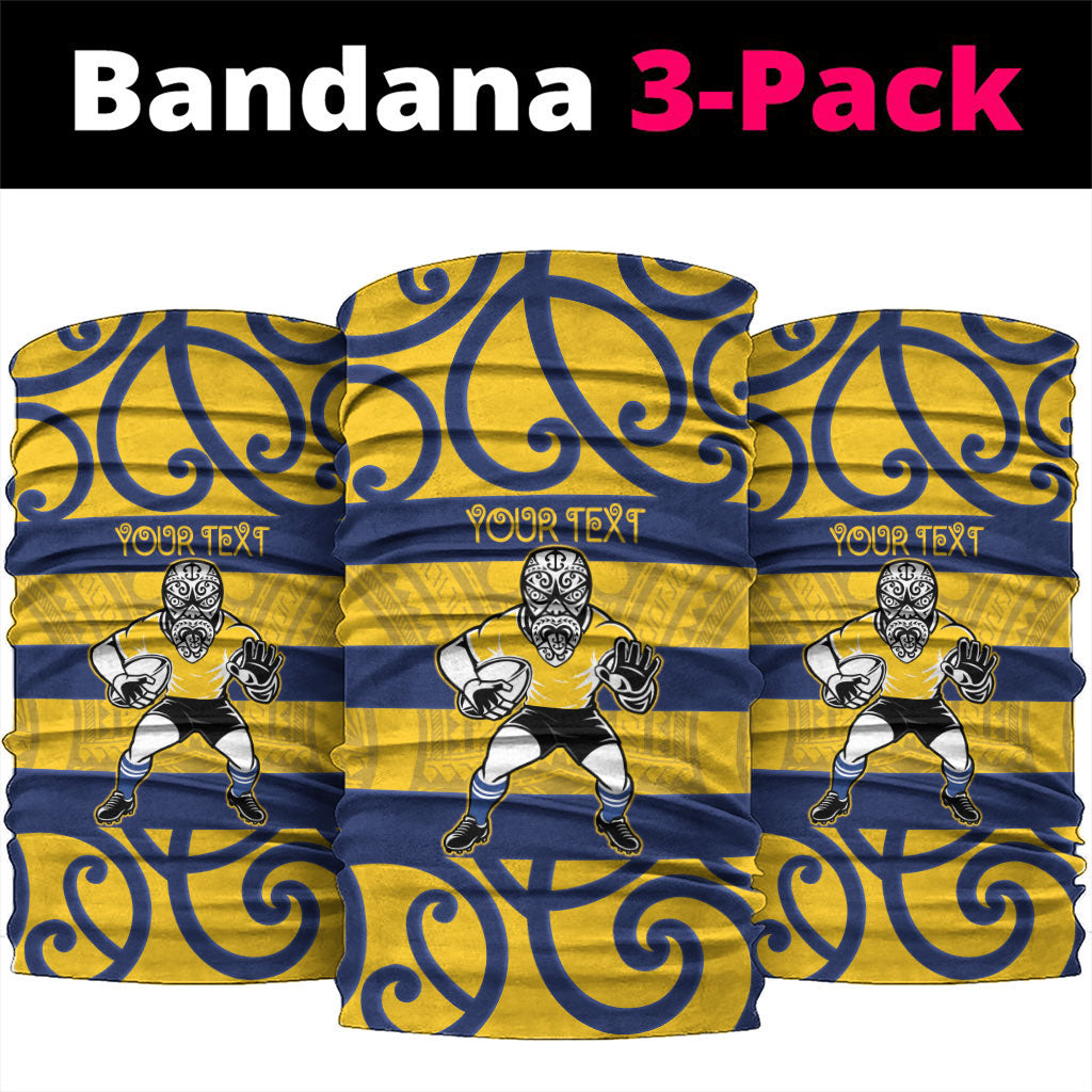 Bay of Plenty Custom Rugby New Zealand Neck Gaiter Aotearoa Maori Pukana Tiki Mascot LT14 package One Size: 25*50cm Yellow - Polynesian Pride