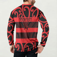 Canterbury Custom Rugby New Zealand Button Sweatshirt Aotearoa Maori Pukana Tiki Mascot LT14 - Polynesian Pride
