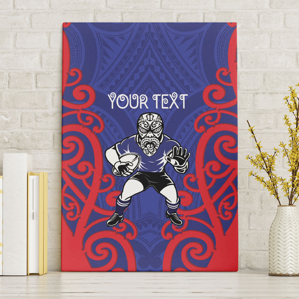 Tasman Custom Rugby New Zealand Canvas Wall Art Aotearoa Maori Pukana Tiki Mascot