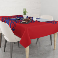 Tasman Custom Rugby New Zealand Tablecloth Aotearoa Maori Pukana Tiki Mascot LT14 - Polynesian Pride