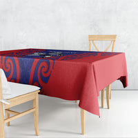 Tasman Custom Rugby New Zealand Tablecloth Aotearoa Maori Pukana Tiki Mascot LT14 - Polynesian Pride