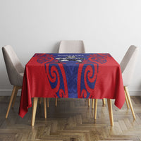 Tasman Custom Rugby New Zealand Tablecloth Aotearoa Maori Pukana Tiki Mascot LT14 - Polynesian Pride