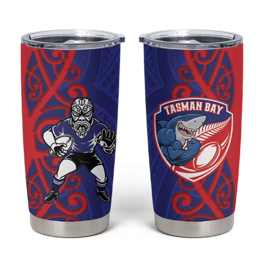 Tasman Custom Rugby New Zealand Tumbler Cup Aotearoa Maori Pukana Tiki Mascot