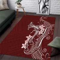 Oxblood Hawaii Area Rug Hammerhead Shark Tattoo Curve Polynesian LT14 Oxblood - Polynesian Pride