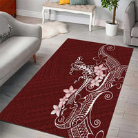 Oxblood Hawaii Area Rug Hammerhead Shark Tattoo Curve Polynesian LT14 - Polynesian Pride
