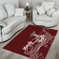 Oxblood Hawaii Area Rug Hammerhead Shark Tattoo Curve Polynesian LT14 - Polynesian Pride