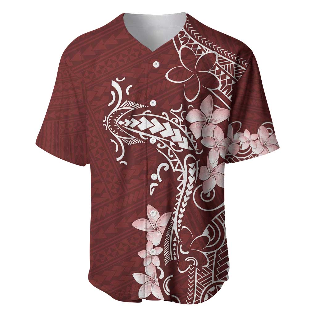 Oxblood Hawaii Baseball Jersey Hammerhead Shark Tattoo Curve Polynesian LT14 Oxblood - Polynesian Pride