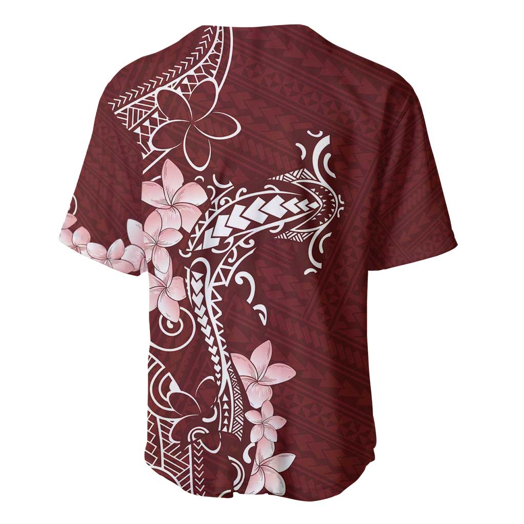 Oxblood Hawaii Baseball Jersey Hammerhead Shark Tattoo Curve Polynesian LT14 - Polynesian Pride