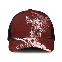 Oxblood Hawaii Baseball Net Cap Hammerhead Shark Tattoo Curve Polynesian LT14 One Size Black Oxblood - Polynesian Pride