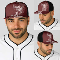 Oxblood Hawaii Baseball Net Cap Hammerhead Shark Tattoo Curve Polynesian LT14 - Polynesian Pride