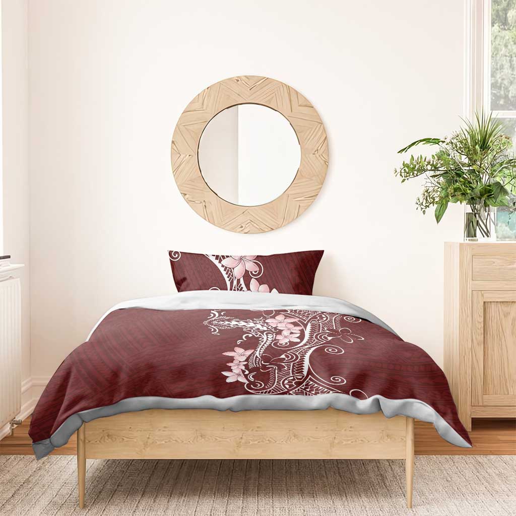Oxblood Hawaii Bedding Set Hammerhead Shark Tattoo Curve Polynesian LT14 - Polynesian Pride