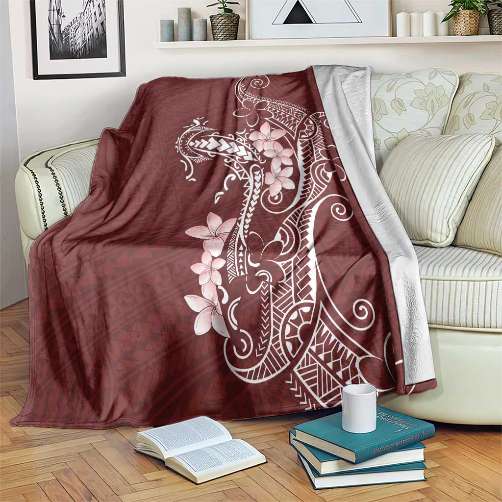 Oxblood Hawaii Blanket Hammerhead Shark Tattoo Curve Polynesian LT14 Oxblood - Polynesian Pride