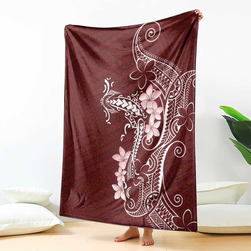 Oxblood Hawaii Blanket Hammerhead Shark Tattoo Curve Polynesian LT14 - Polynesian Pride