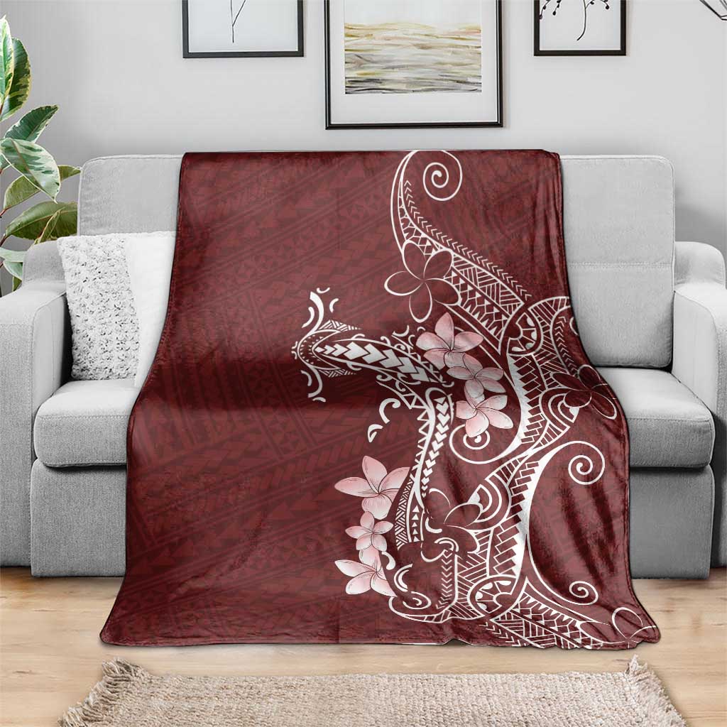 Oxblood Hawaii Blanket Hammerhead Shark Tattoo Curve Polynesian LT14 - Polynesian Pride