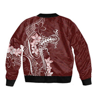 Oxblood Hawaii Bomber Jacket Hammerhead Shark Tattoo Curve Polynesian LT14 - Polynesian Pride