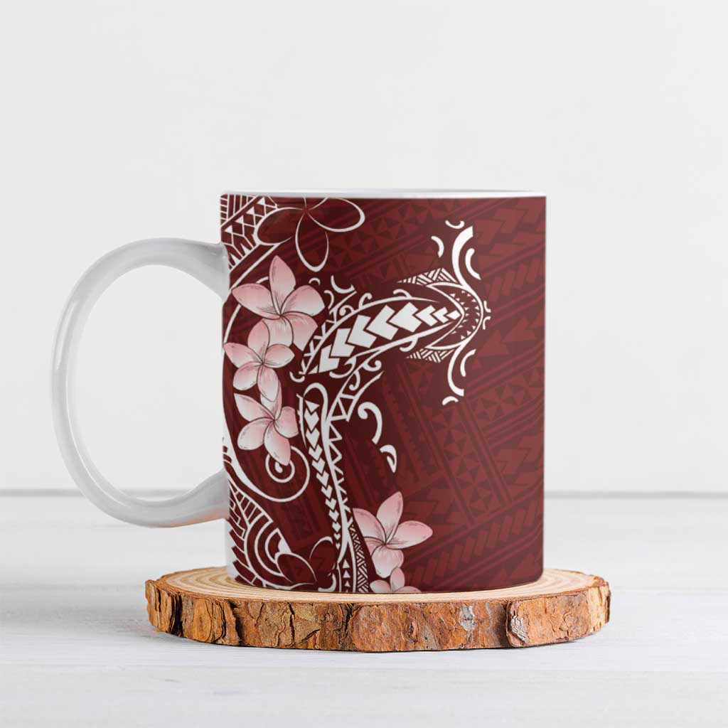 Oxblood Hawaii Ceramic Mug Hammerhead Shark Tattoo Curve Polynesian LT14 Oxblood - Polynesian Pride