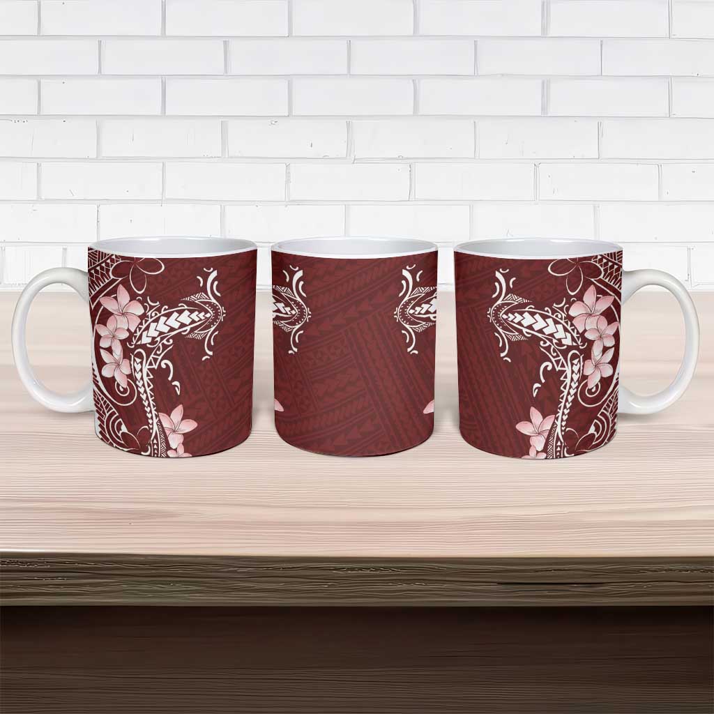 Oxblood Hawaii Ceramic Mug Hammerhead Shark Tattoo Curve Polynesian LT14 - Polynesian Pride
