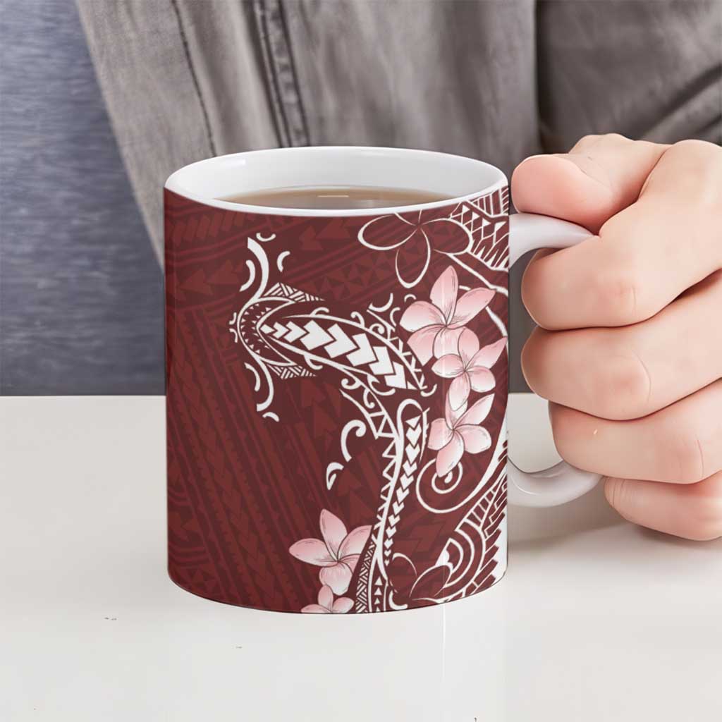 Oxblood Hawaii Ceramic Mug Hammerhead Shark Tattoo Curve Polynesian LT14 - Polynesian Pride