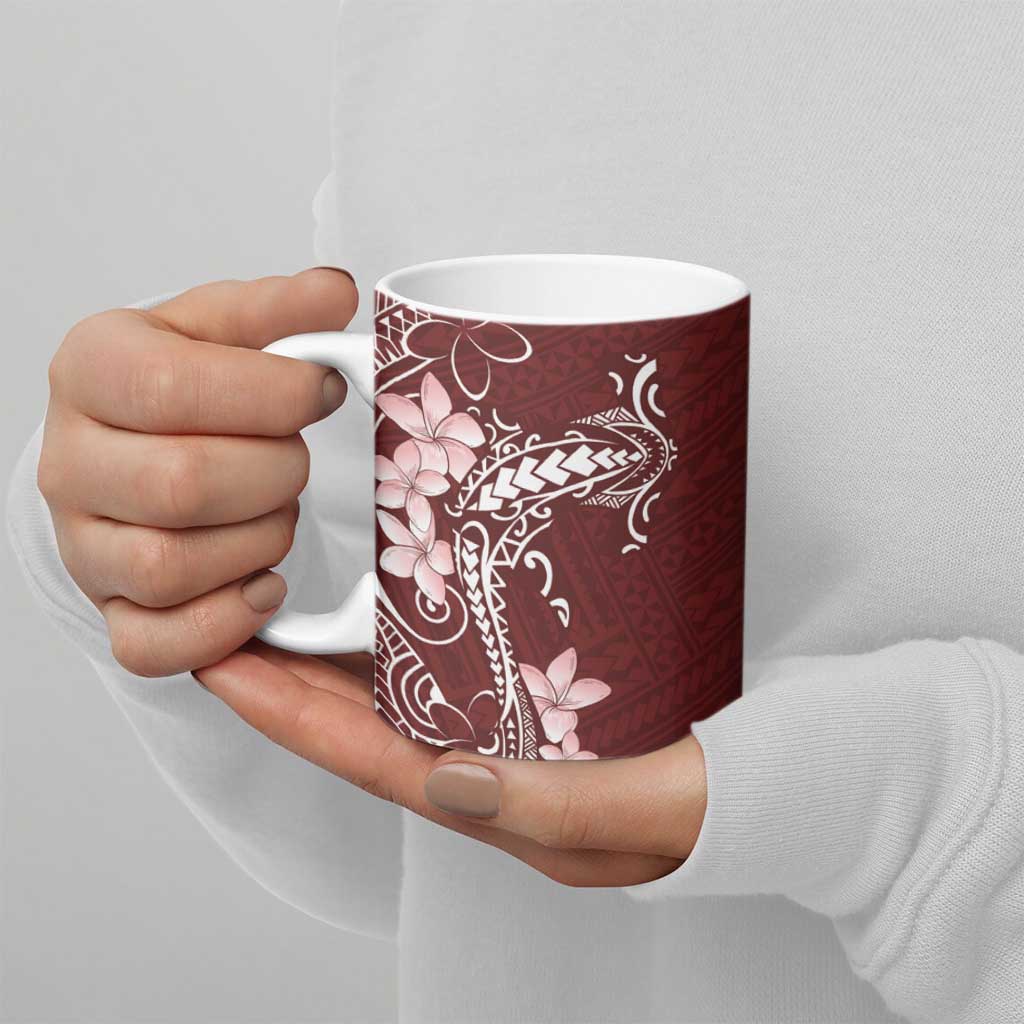 Oxblood Hawaii Ceramic Mug Hammerhead Shark Tattoo Curve Polynesian LT14 - Polynesian Pride