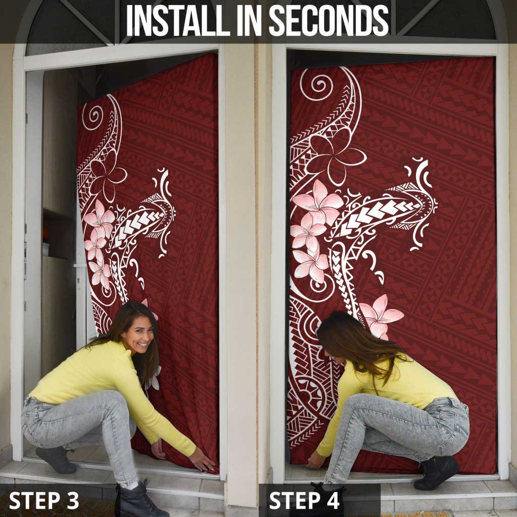 Oxblood Hawaii Door Cover Hammerhead Shark Tattoo Curve Polynesian LT14 - Polynesian Pride