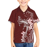 Oxblood Hawaii Kid Hawaiian Shirt Hammerhead Shark Tattoo Curve Polynesian LT14 Kid Oxblood - Polynesian Pride