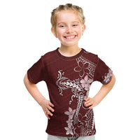 Oxblood Hawaii Kid T Shirt Hammerhead Shark Tattoo Curve Polynesian LT14 Oxblood - Polynesian Pride