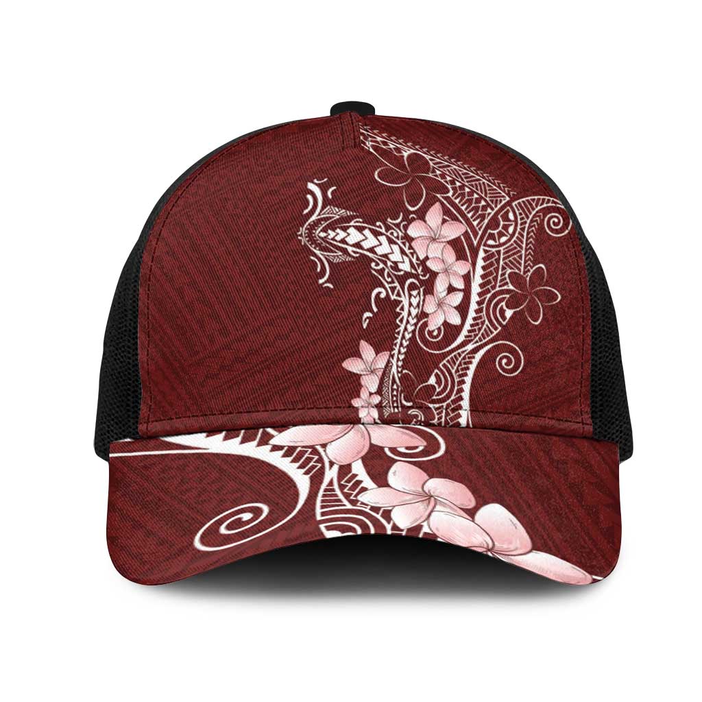 Oxblood Hawaii Mesh Trucker Cap Hammerhead Shark Tattoo Curve Polynesian LT14 One Size Black Oxblood - Polynesian Pride