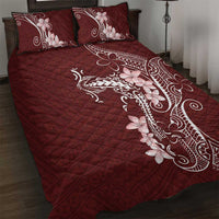 Oxblood Hawaii Quilt Bed Set Hammerhead Shark Tattoo Curve Polynesian LT14 Oxblood - Polynesian Pride