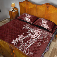 Oxblood Hawaii Quilt Bed Set Hammerhead Shark Tattoo Curve Polynesian LT14 - Polynesian Pride