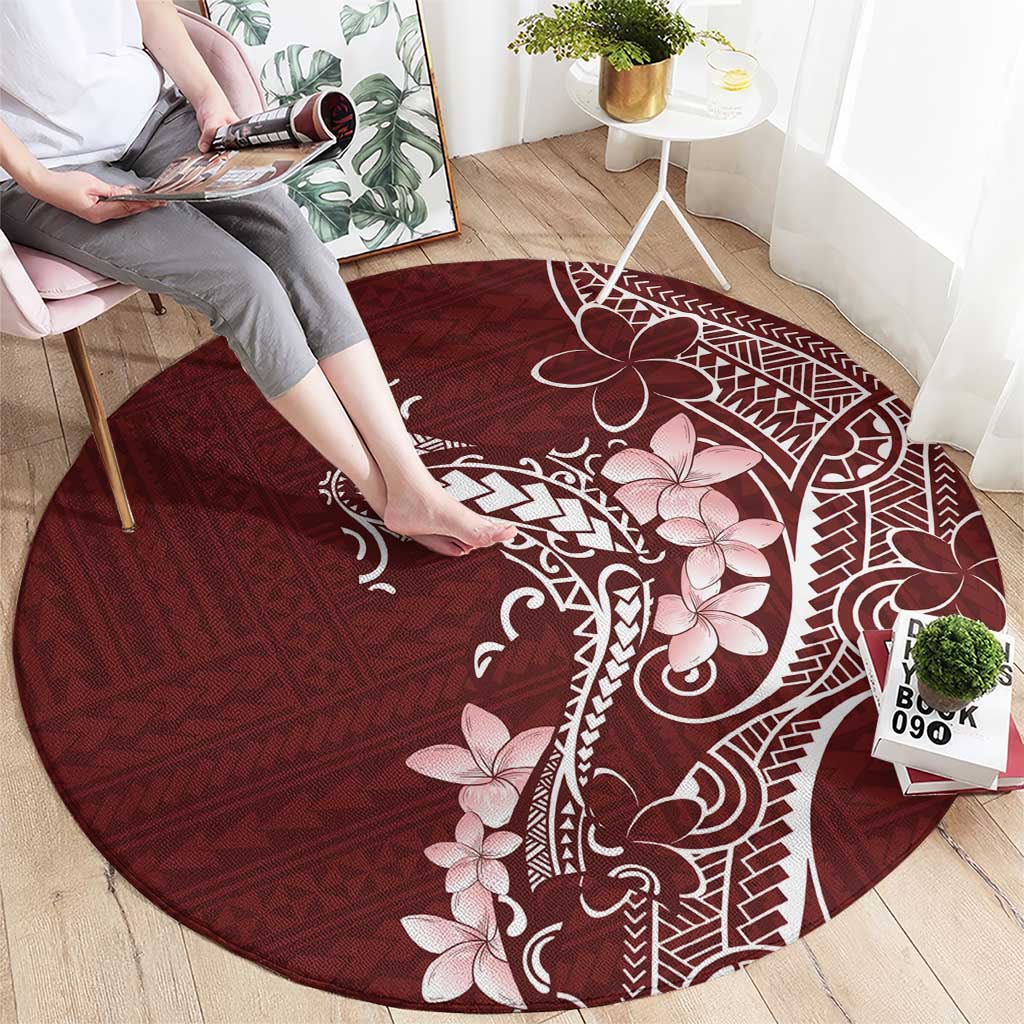Oxblood Hawaii Round Carpet Hammerhead Shark Tattoo Curve Polynesian LT14 - Polynesian Pride