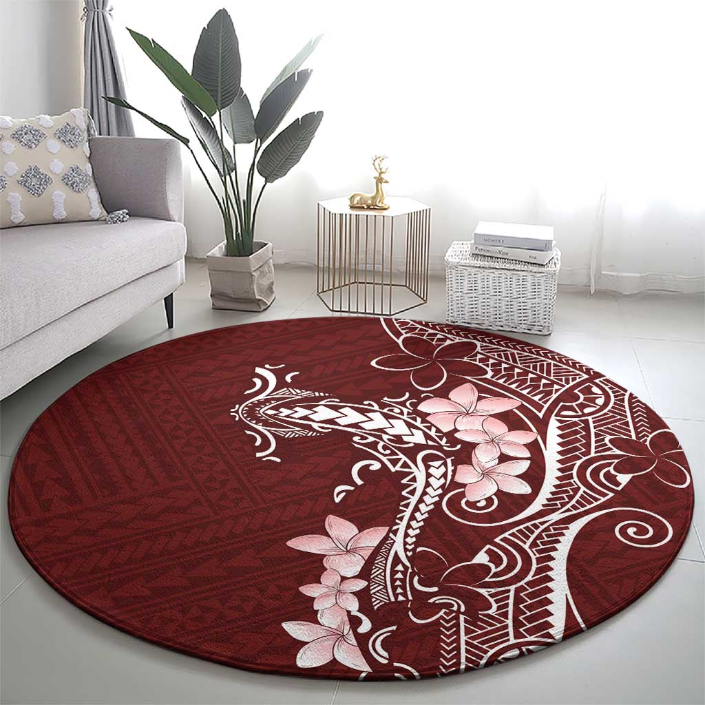 Oxblood Hawaii Round Carpet Hammerhead Shark Tattoo Curve Polynesian LT14 - Polynesian Pride