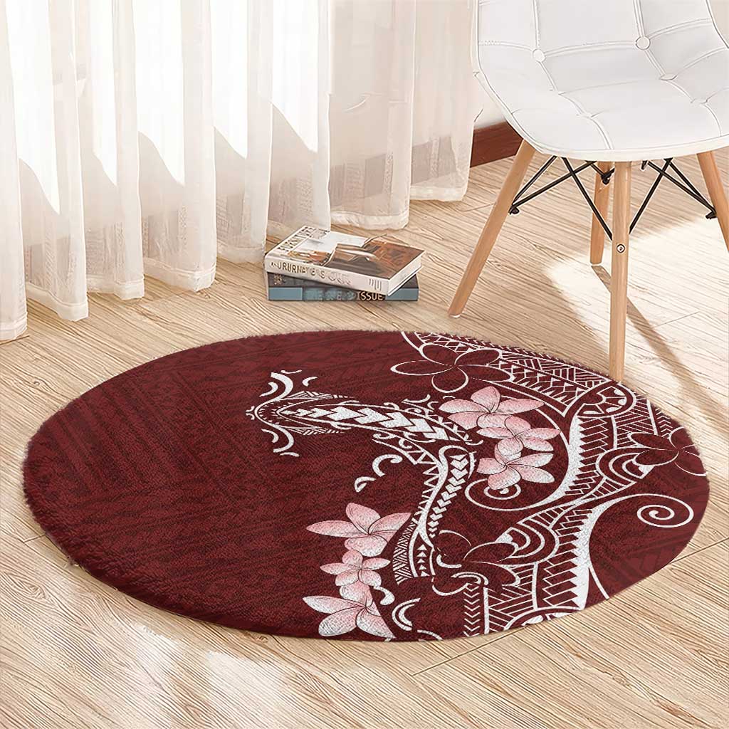 Oxblood Hawaii Round Carpet Hammerhead Shark Tattoo Curve Polynesian LT14 - Polynesian Pride