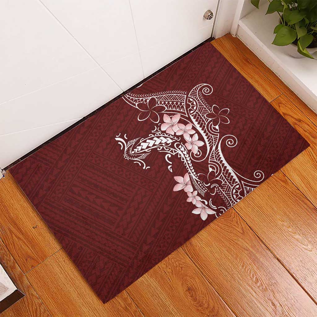 Oxblood Hawaii Rubber Doormat Hammerhead Shark Tattoo Curve Polynesian LT14 - Polynesian Pride