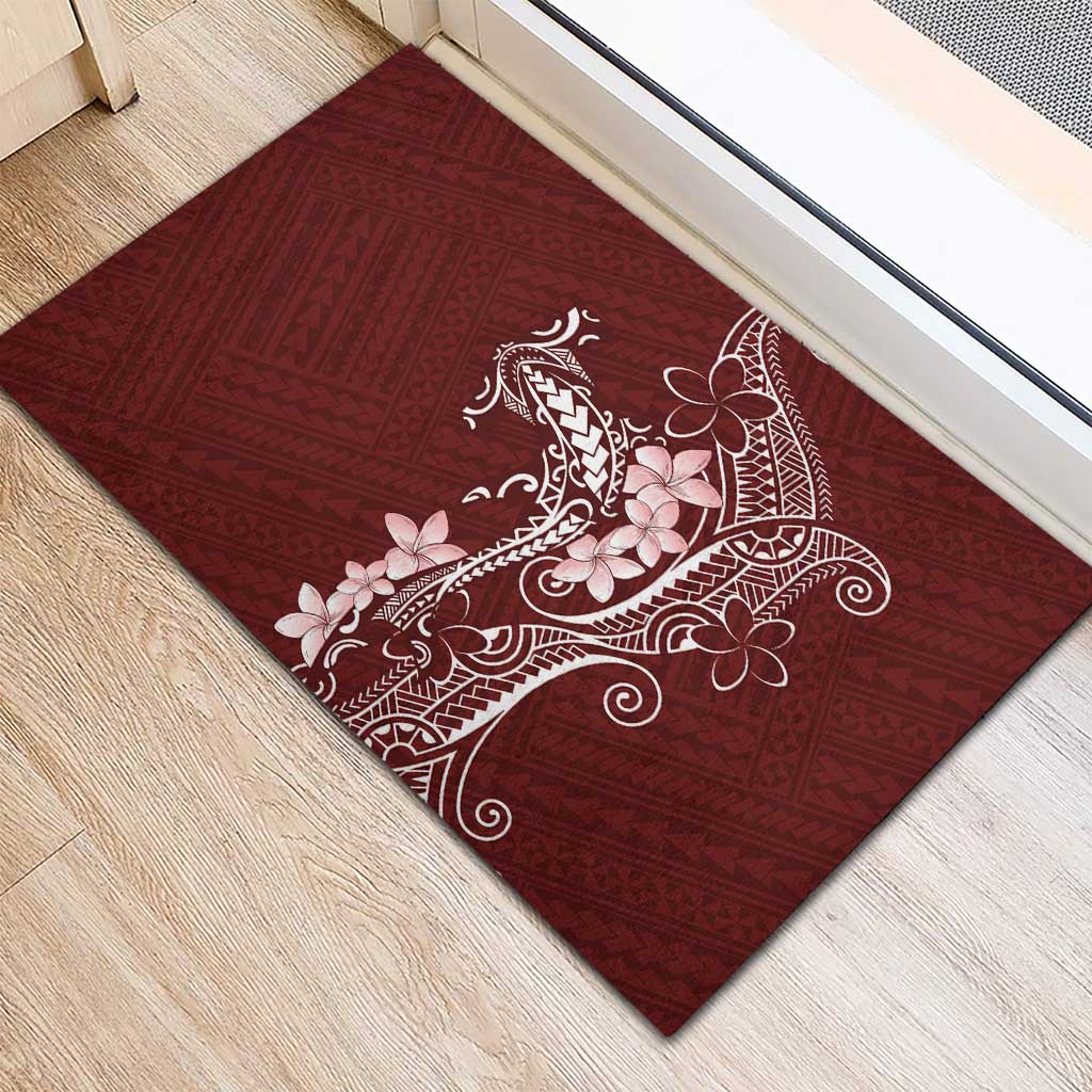 Oxblood Hawaii Rubber Doormat Hammerhead Shark Tattoo Curve Polynesian LT14 - Polynesian Pride