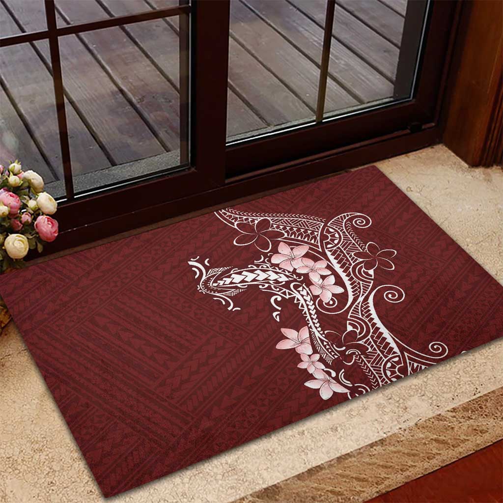 Oxblood Hawaii Rubber Doormat Hammerhead Shark Tattoo Curve Polynesian LT14 - Polynesian Pride