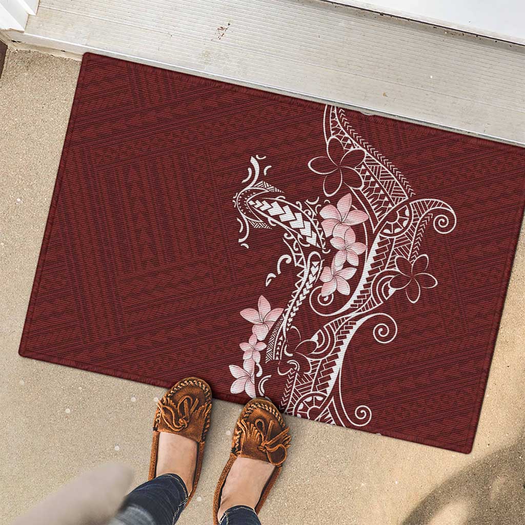 Oxblood Hawaii Rubber Doormat Hammerhead Shark Tattoo Curve Polynesian LT14 - Polynesian Pride