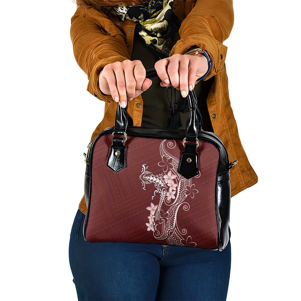 Oxblood Hawaii Shoulder Handbag Hammerhead Shark Tattoo Curve Polynesian LT14 One Size Oxblood - Polynesian Pride