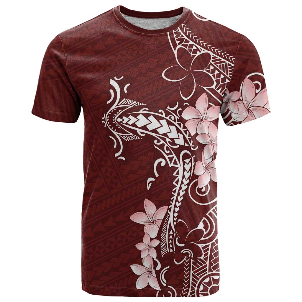 Oxblood Hawaii T Shirt Hammerhead Shark Tattoo Curve Polynesian LT14 Oxblood - Polynesian Pride