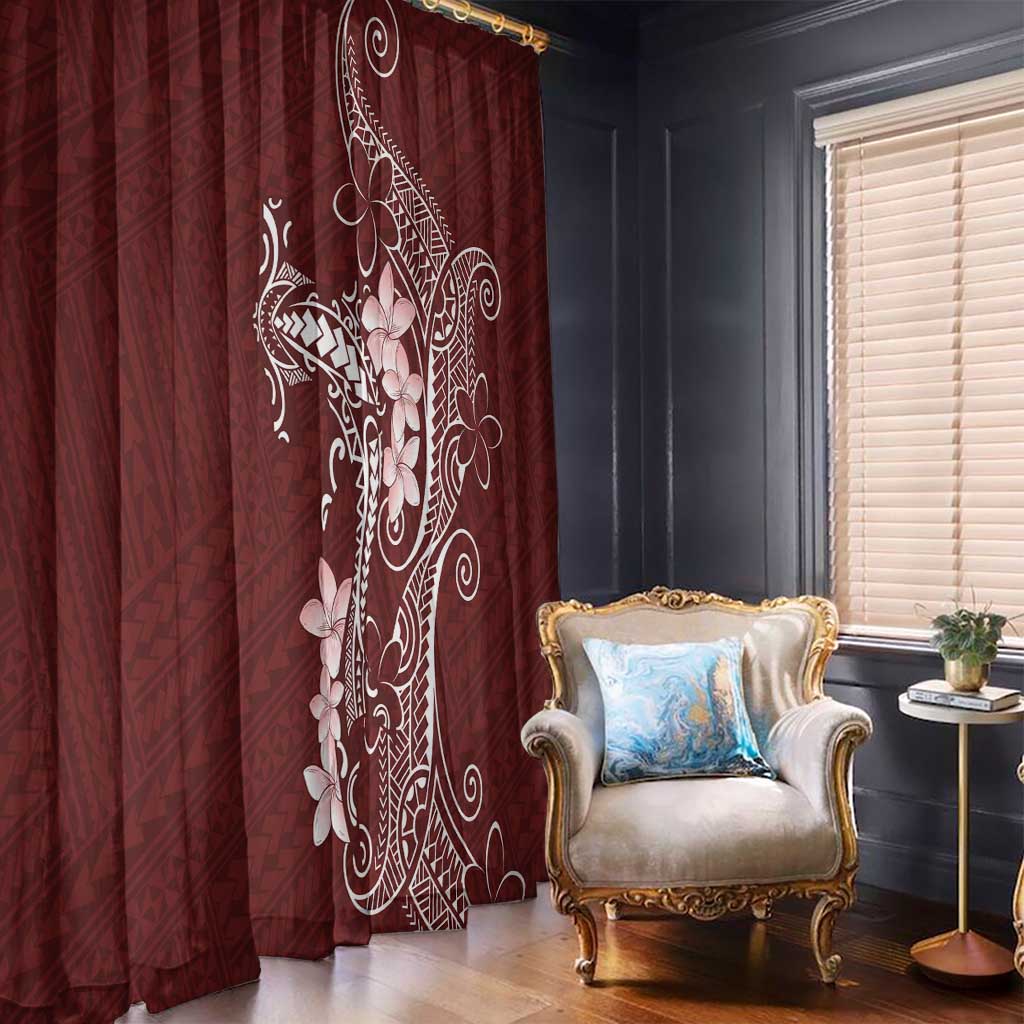 Oxblood Hawaii Window Curtain Hammerhead Shark Tattoo Curve Polynesian LT14 - Polynesian Pride