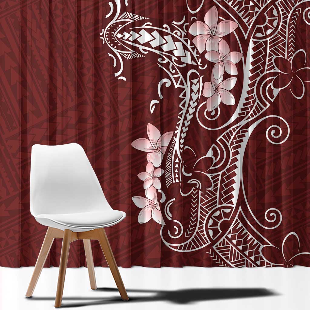 Oxblood Hawaii Window Curtain Hammerhead Shark Tattoo Curve Polynesian LT14 - Polynesian Pride