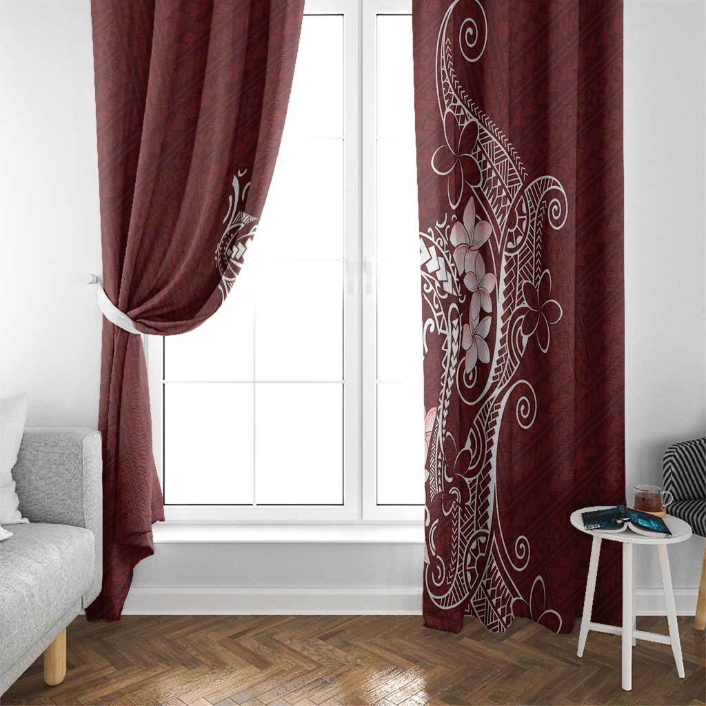 Oxblood Hawaii Window Curtain Hammerhead Shark Tattoo Curve Polynesian LT14 - Polynesian Pride