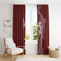 Oxblood Hawaii Window Curtain Hammerhead Shark Tattoo Curve Polynesian LT14 - Polynesian Pride